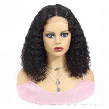 13X4 Swiss Lace Frontal Human Hair Short Bob Wigs Cheap Wholesale Price Mongolian Kinky Curly Bob Human Hair Wig Lace Front wig
